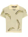 Jacquemus Le Marino V-neck Polo With Playful Banana Print In Green
