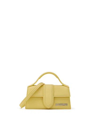 Jacquemus Le Mini Baby Leather Bag Martellata Gialla  In Yellow