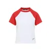 Jacquemus Raglan T-shirt With Red Sleeves And Subtle Logo