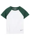 Jacquemus Cotton Blend T-shirt With Contrasting Raglan Sleeves In Green