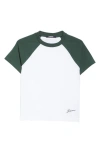 Jacquemus Cotton Blend T-shirt With Contrasting Raglan Sleeves In Multi-green