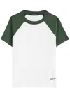 Jacquemus Cotton Blend T-shirt With Contrasting Raglan Sleeves In Green
