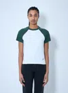 Jacquemus Cotton Blend T-shirt With Contrasting Raglan Sleeves In White