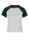 Jacquemus Cotton Blend T-shirt With Contrasting Raglan Sleeves In Multigreen