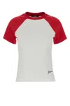Jacquemus Raglan T-shirt With Red Sleeves And Subtle Logo In Multired