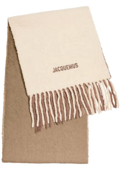 Jacquemus Le Moisson Dégradé Alpaca-blend Scarf In Sand