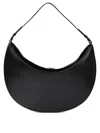 Jacquemus Crescent-shaped Black Leather Handbag With Gold-tone Clasp In Black