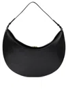 Jacquemus Curved Half-moon Leather Shoulder Bag In Black