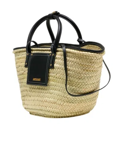 Jacquemus Le Panier Soli Basket Bag In Neutral