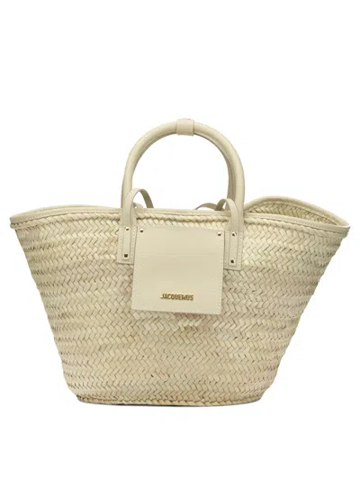 Jacquemus Le Panier Soli Medium Beige Other Fibers Cow Leather Handbag In Neutral