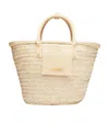 Jacquemus Le Panier Soli Raffia Tote Bag In Nude