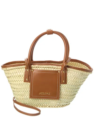 Jacquemus Le Panier Soli Straw & Leather Tote In Multi
