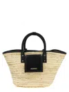 Jacquemus 'le Panier Soli' Black Handbag With Logo Lettering On The Front And All-over Interwoven Motif