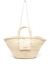 Jacquemus Le Panier Soli Raffia Tote Bag In White