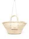 Jacquemus Le Panier Soli Raffia Tote Bag In White
