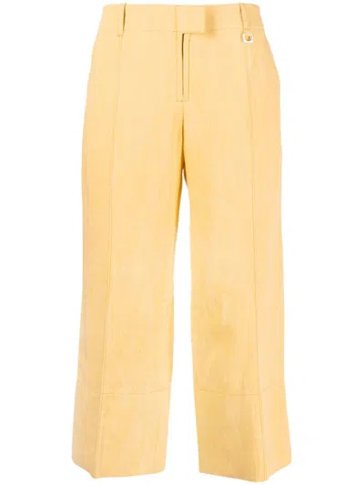 Jacquemus Le Pantalon Areia Linen Trousers In Yellow