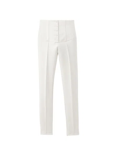 Jacquemus Arlesien Cropped High Waist Wool Trousers In White