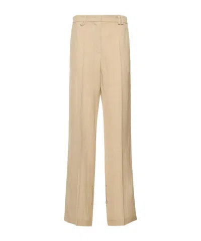 Jacquemus Le Pantalon Astouin Silk Blend Pants -  - Women  - Dark Beige - 40 Fr In Neutral