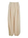 Jacquemus Womens Le Pantalon Calisson Pleated Woven Trousers Off-white In White