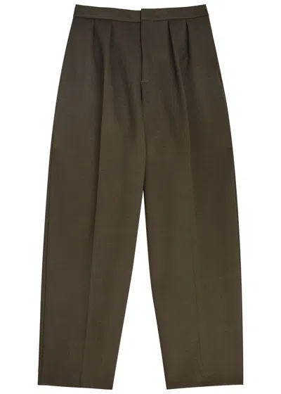 Jacquemus Le Pantalon Citta Woven Straight-leg Trousers In Brown