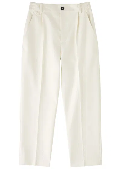 Jacquemus Le Pantalon Croisiére Cotton Trousers In Off White
