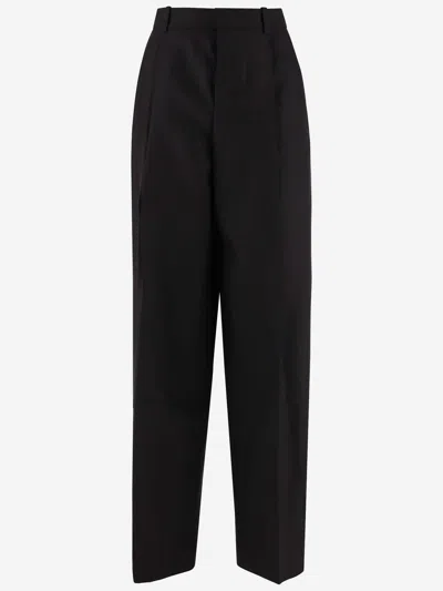 Jacquemus Pleated Curzio Wide-leg Trousers In Black