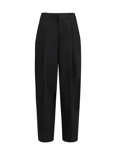 Jacquemus Le Pantalon Ovalo Pleated Wide-leg Trousers In Black