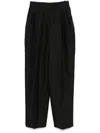 Jacquemus High-waisted Black Viscose Trousers With Wide-leg Silhouette In Black