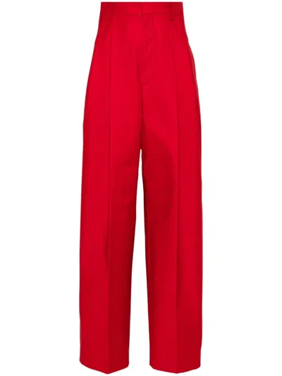 Jacquemus Le Pantalon Curzio Stretch Cotton Pants In Red