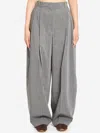 Jacquemus Curvo High-rise Cotton-blend Straight-leg Pants In Gray