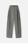 Jacquemus Curvo High-rise Cotton-blend Straight-leg Pants In Gray