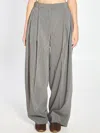 Jacquemus Grey Wide Pleated Pants In Gray