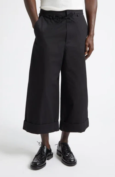 Jacquemus Le Pantalon Marin Belted Cotton Poplin Wide Leg Pants In Blue