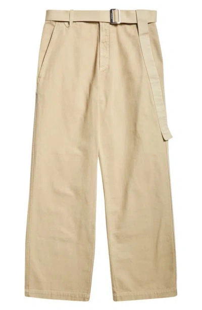 Jacquemus Le Trouseralon Marrone Belted Trousers In Beige