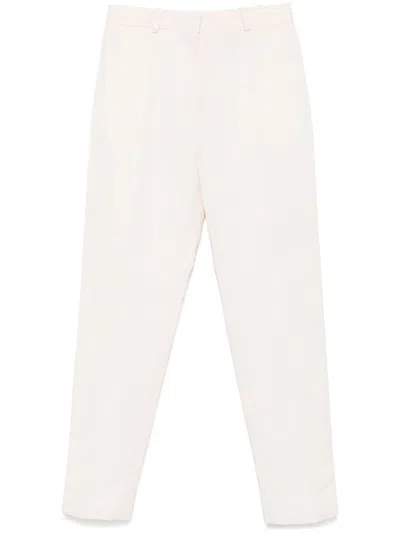 Jacquemus White Slim Fit Pant In Beige