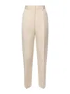 Jacquemus White Slim Fit Pant In Sand