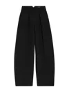 Jacquemus High-waisted Black Viscose Trousers With Wide-leg Silhouette In Black