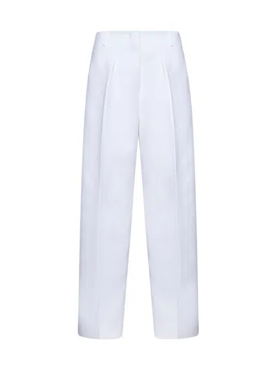 Jacquemus Le Pantalon Ovalo Curved Pants In White