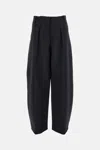 Jacquemus Le Pantalon Ovalo Pleated Wide-leg Trousers In Black