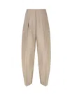 Jacquemus Womens Beige Pressed-creased High-rise Balloon-leg Woven Trousers In Beige