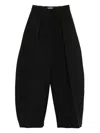 Jacquemus High Waist Balloon Shape Wide Leg Trousers In Black