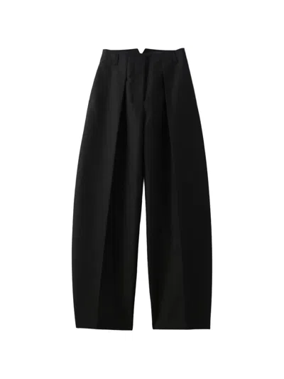 Jacquemus "le Pantalon Ovalo" Wide Leg Trousers In Black