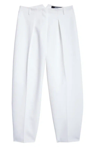 Jacquemus Le Pantalon Ovalo Wide Leg Trousers In White