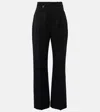 Jacquemus Le Pantalon Sauge Wool High Waist Flare Leg Pants In Black