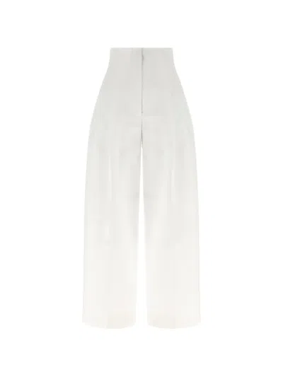 Jacquemus Souro High Waist Wide Leg Trousers In White