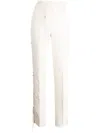 Jacquemus Le Pantalon Tibau Brode Stitched Pants In Weiss