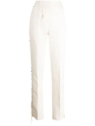 Jacquemus Le Pantalon Tibau Brode Stitched Pants In White