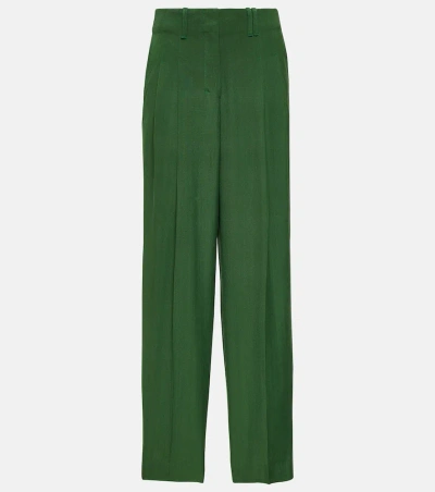 Jacquemus Le Pantalon Titolo Silk Blend Pants In Green