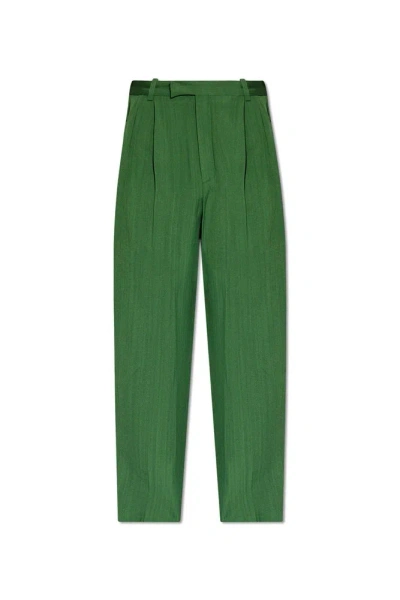 Jacquemus Le Pantalon Titolo Wide-leg Trousers In Dark Green