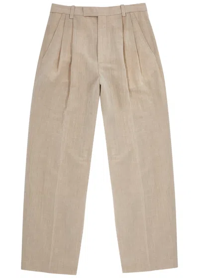 Jacquemus Le Pantalon Titolo Linen-blend Trousers In Beige